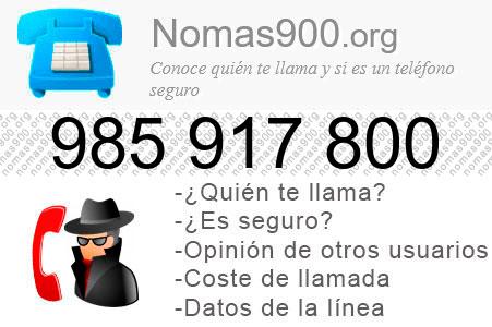 Teléfono 985917800