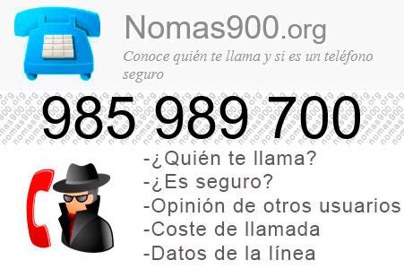 Teléfono 985989700