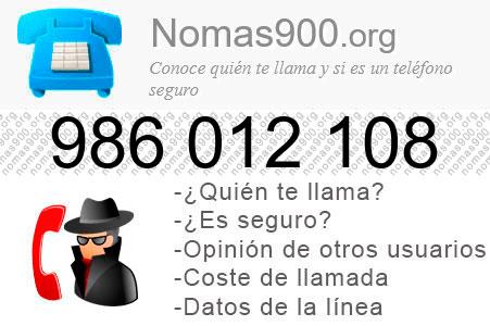 Teléfono 986012108