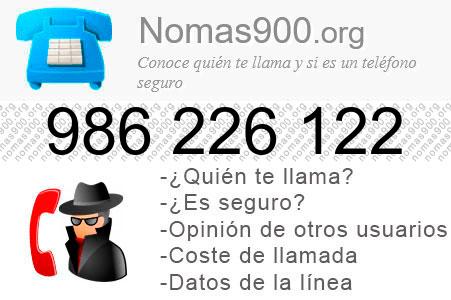 Teléfono 986226122