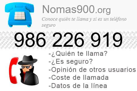 Teléfono 986226919